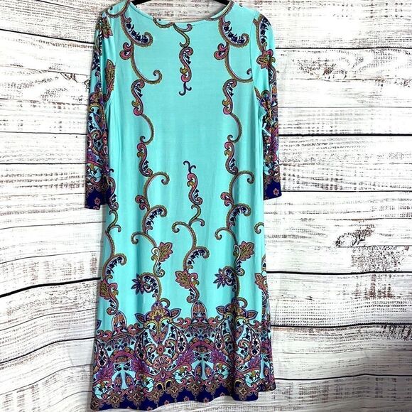 Gilli Dress Womens size large shift Colbie jersey Paisley Made in USA light New - Picture 9 of 10
